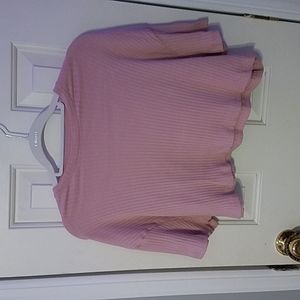 NWOT pink ribbed crop top